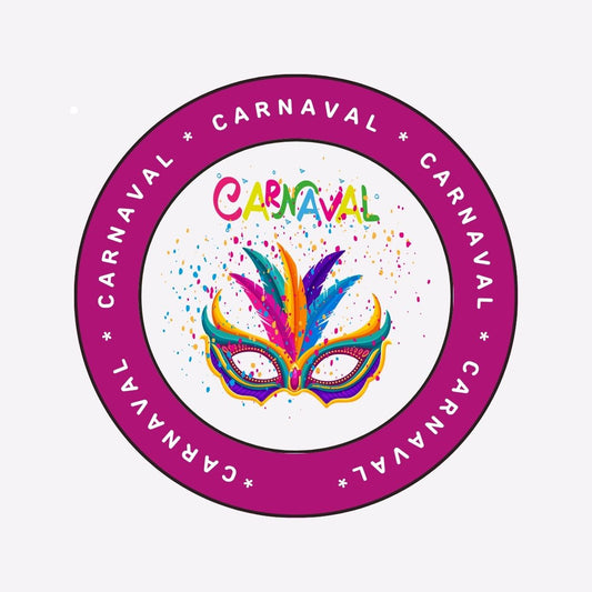 STICKERS ROND: Carnaval ( planche de 40 stickers)