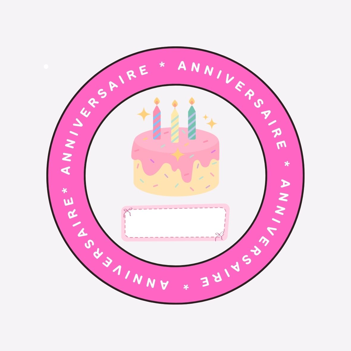 STICKERS ROND : Anniversaire ( planche de 40 stickers)