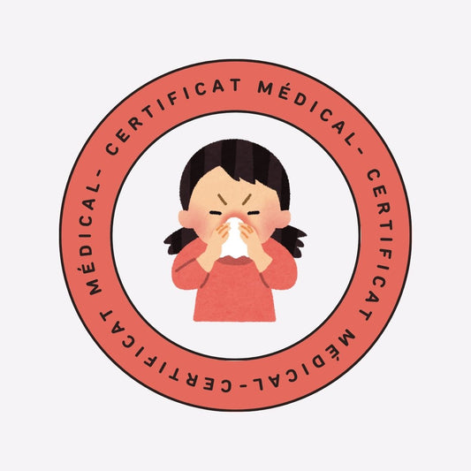 STICKERS ROND: Certificat médical ( planche de 40 stickers)