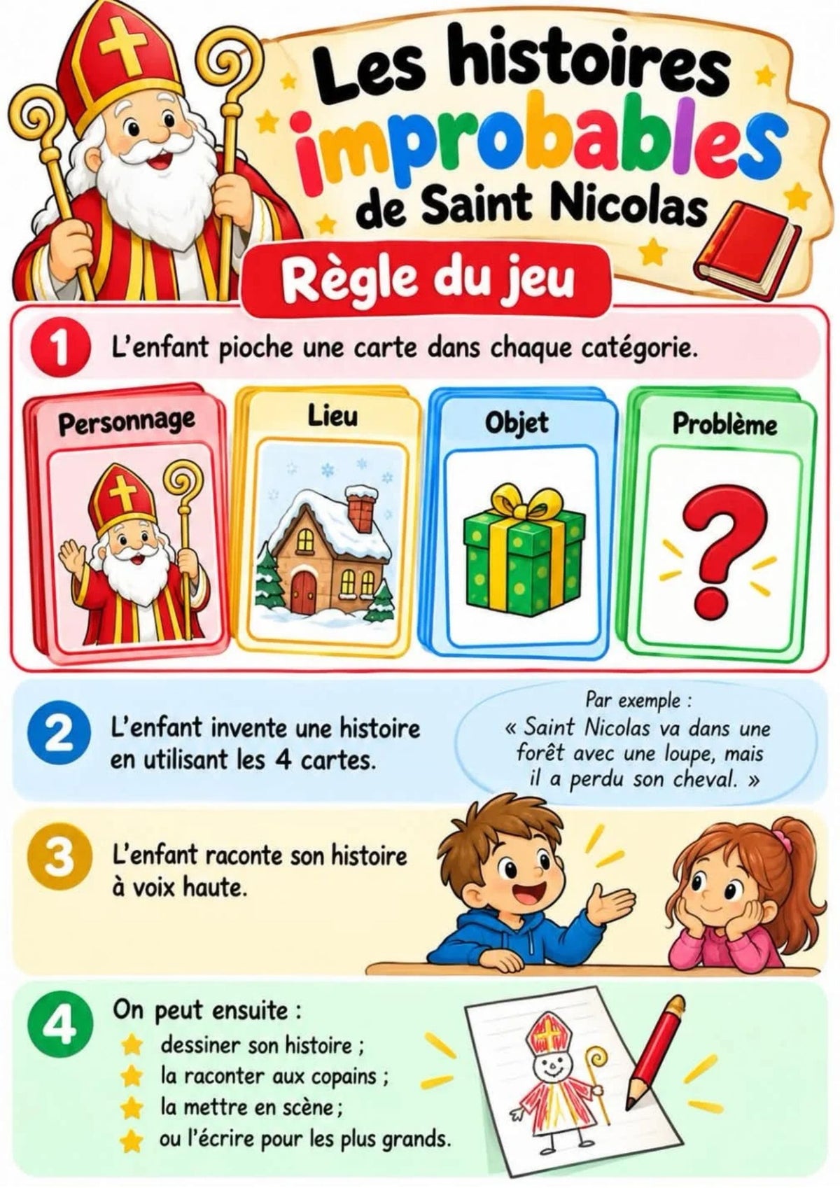 JEU : Les histoires improbables de Saint Nicolas ( création d'histoires)