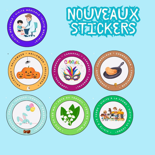 PACK NOUVEAUX STICKERS RONDS ( planche de 40 stickers)