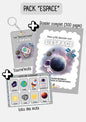 PACK " ESPACE" ( Dossier + loto + tourne'mots)