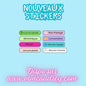 PACK NOUVEAUX STICKERS RECTANGULAIRES ( 8 planches de 30 stickers)