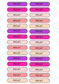 STICKERS RECTANGULAIRES JDC: Projet ( planche de 30 stickers)