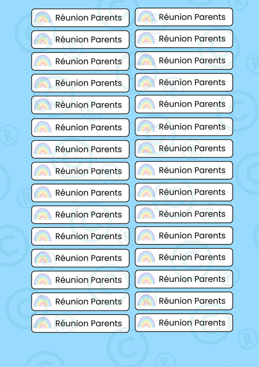 STICKERS RECTANGULAIRES: Réunion Parents