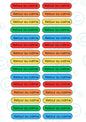 STICKERS RECTANGULAIRES: Retour au calme ( planche de 30 stickers)
