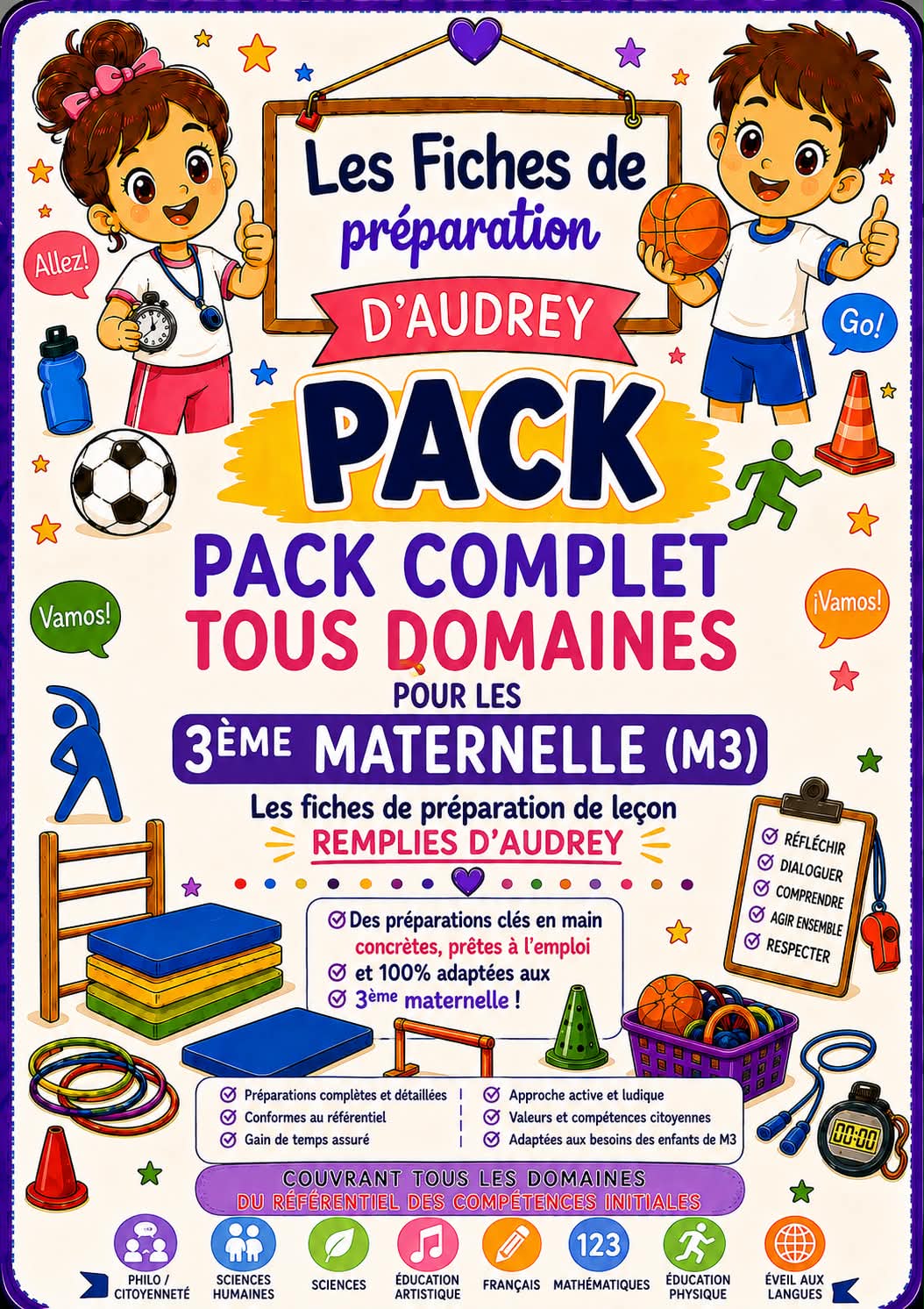 PACK COMPLET de préparations de leçon remplies M3 (tous domaines+ mises à jour gratuite toute l'année) PDF