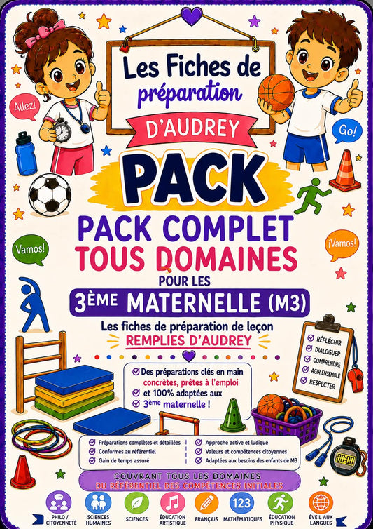 PACK COMPLET de préparations de leçon remplies M3 (tous domaines+ mises à jour gratuite toute l'année) PDF