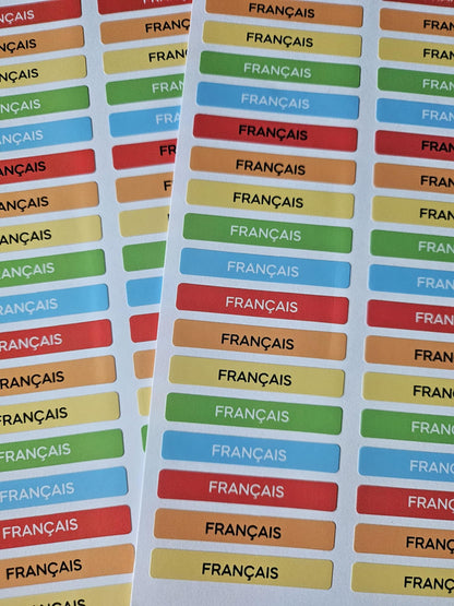 PACK COMPLETSTICKERS RECTANGULAIRES (510 stickers) 17 planches de 30 stickers
