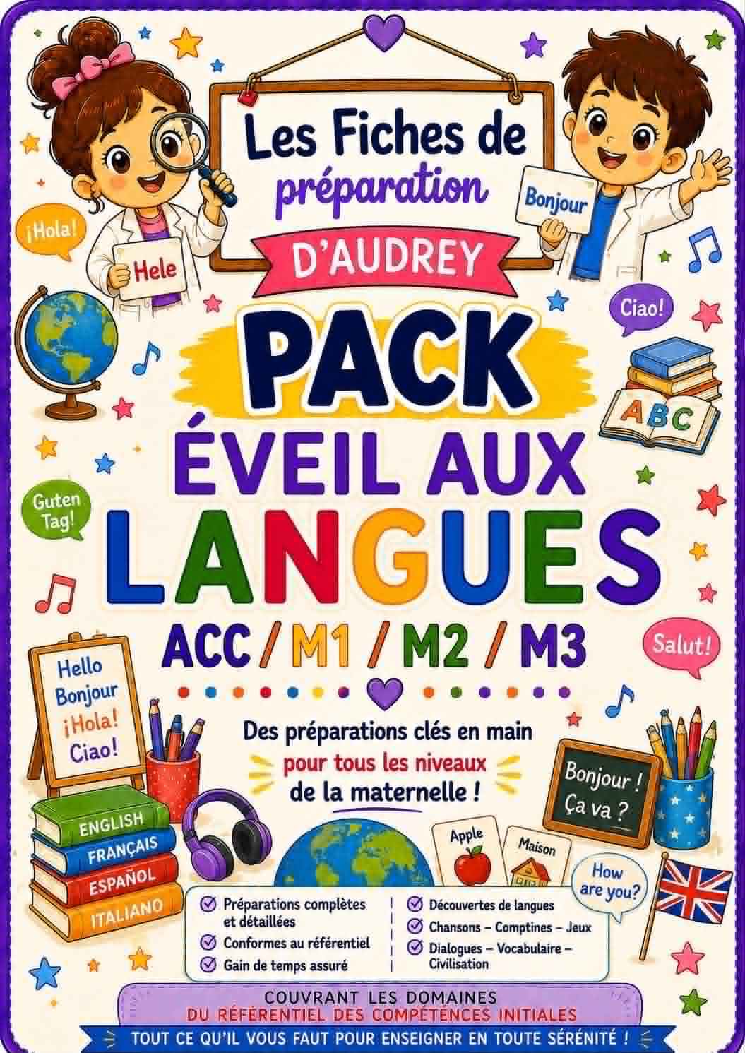 PACK EVEIL AUX LANGUES de préparations de leçon complètes ACC/M1/M2/M3 PDF