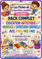 PACK COMPLET de préparations de leçon complètes : Educ artistique/musicale/corporelle (PDF) Acc/m1/m2/m3