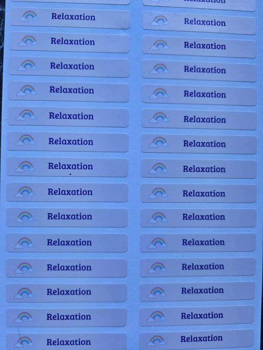 STICKERS RECTANGULAIRES : Relaxation ( planche de 30 stickers)