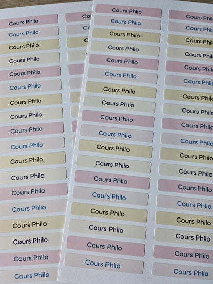 PACK COMPLETSTICKERS RECTANGULAIRES (510 stickers) 17 planches de 30 stickers