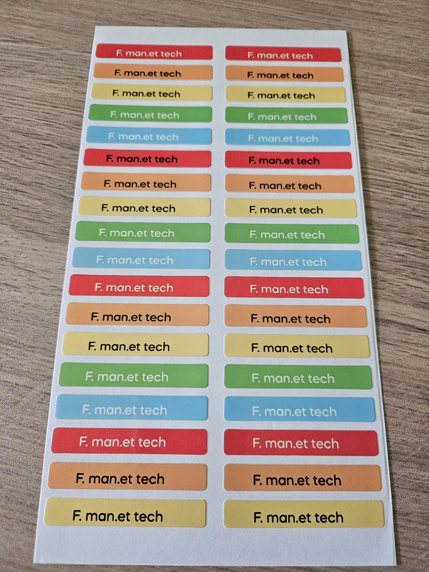 PACK COMPLETSTICKERS RECTANGULAIRES (510 stickers) 17 planches de 30 stickers