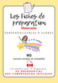 Prépas personnalisables : MATERNELLES:  M3 PDF (version simple + version complète)en lien avec le RCI